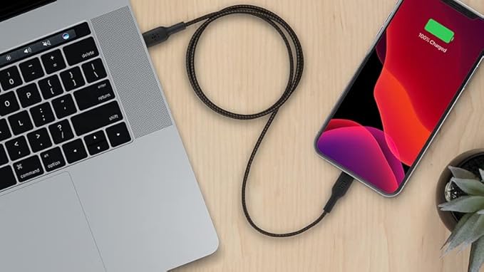 Belkin Apple Certified Braided Lightning to USB-C Charge and Sync Data Cables, 3.3 Feet